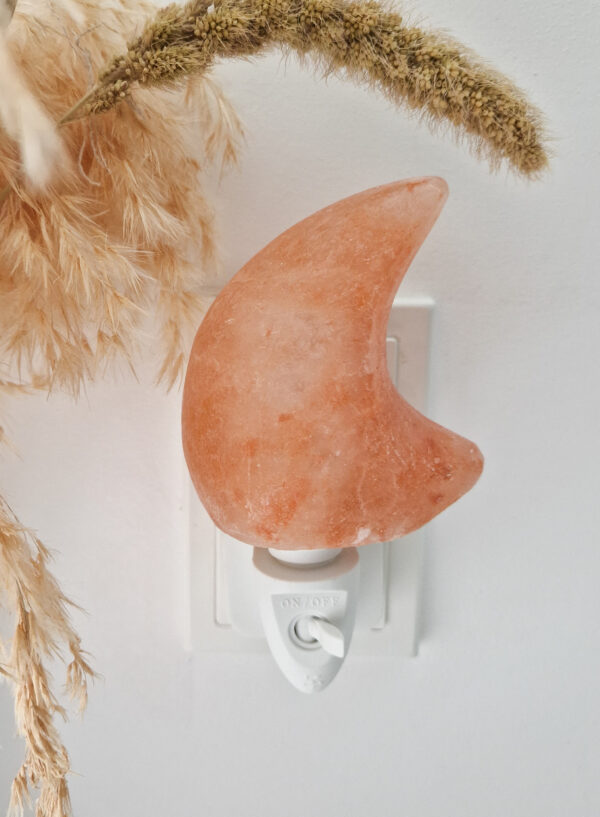 Nachtlampje zoutsteen - roze maan