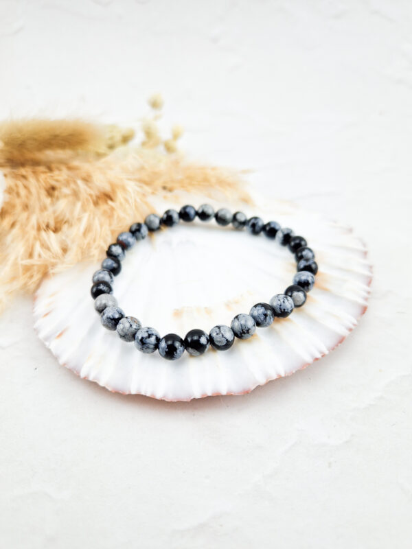 sneeuwvlok obsidiaan armband