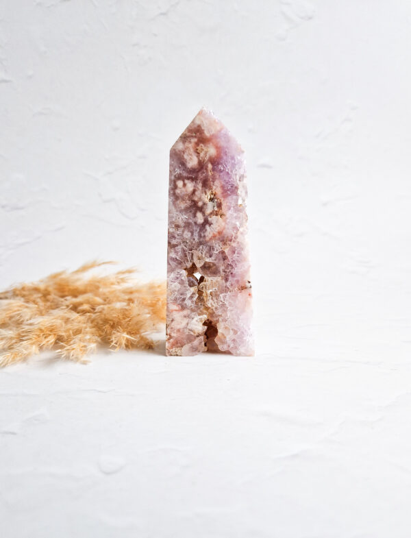 Roze amethist + bloemagaat punt