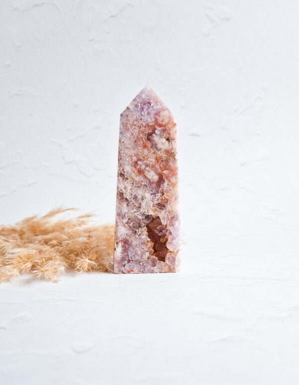 Roze amethist + bloemagaat punt