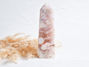 Roze amethist + bloemagaat punt