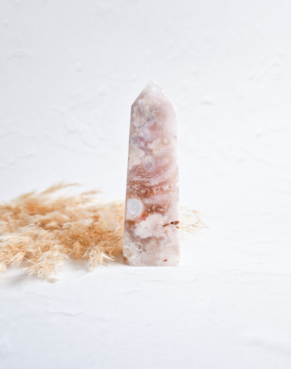 Roze amethist + bloemagaat punt