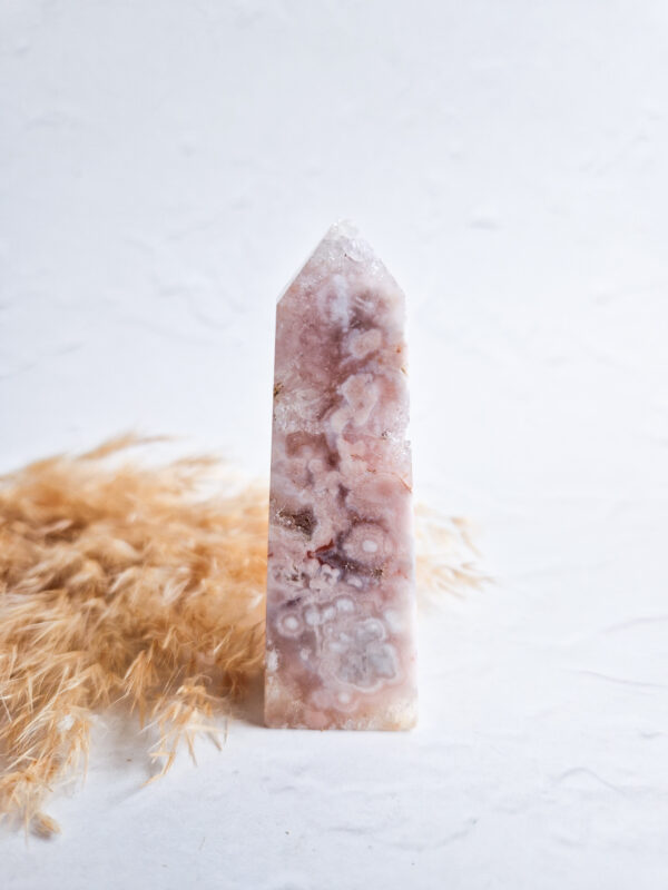 Roze amethist + bloemagaat punt