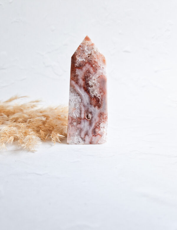 Roze amethist + bloemagaat toren #1 - Afbeelding 2