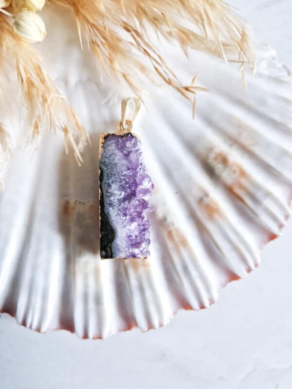 Amethist + agaat ketting hanger