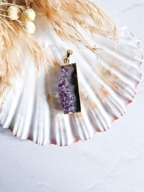 Amethist + agaat ketting hanger