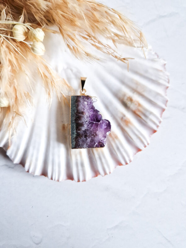 Amethist + agaat ketting hanger