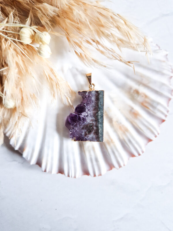Amethist + agaat ketting hanger