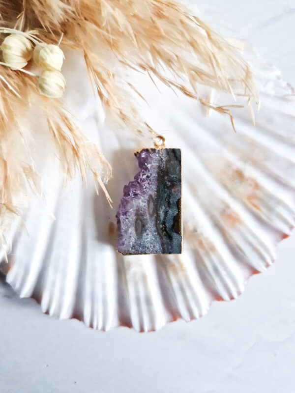 Amethist + agaat ketting hanger
