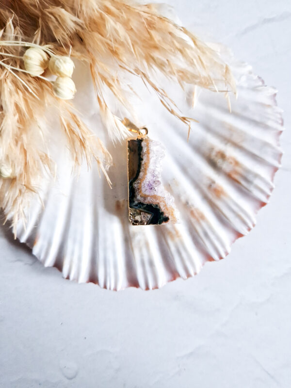 Amethist + agaat ketting hanger