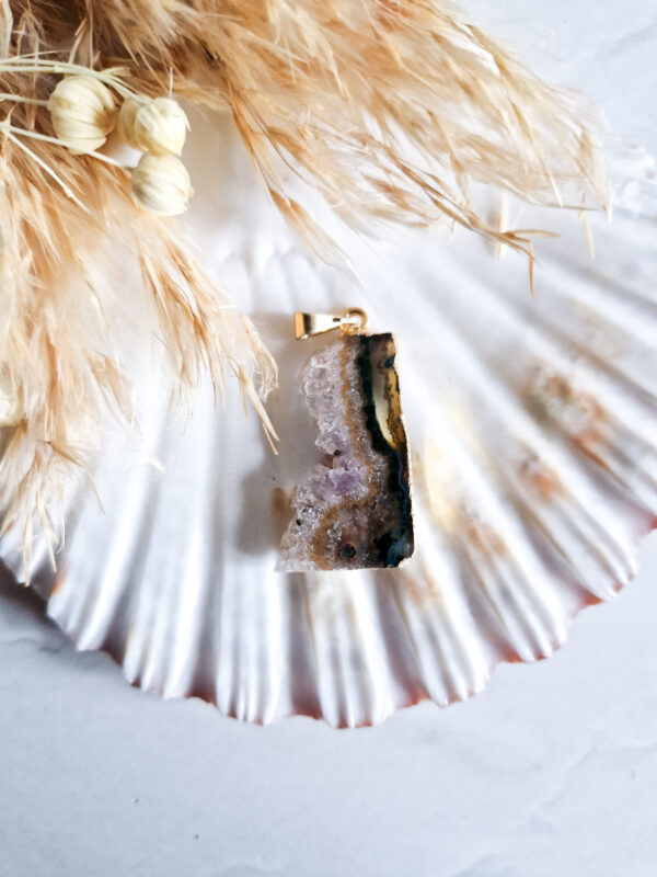 Amethist + agaat ketting hanger