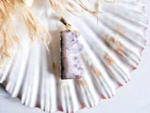 Amethist + agaat ketting hanger