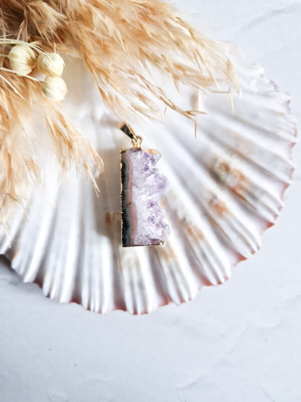 Amethist + agaat ketting hanger