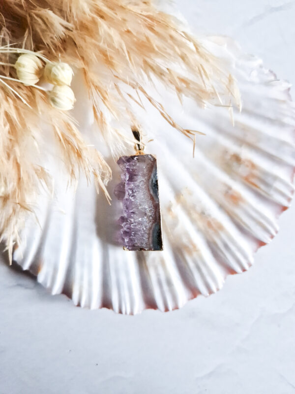 Amethist + agaat ketting hanger