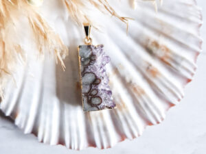 Amethist + agaat ketting hanger