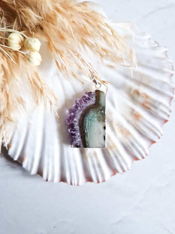 Amethist + agaat ketting hanger