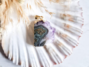Amethist + agaat ketting hanger
