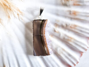 Amethist + agaat ketting hanger