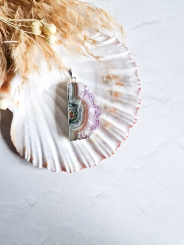 Amethist + agaat ketting hanger