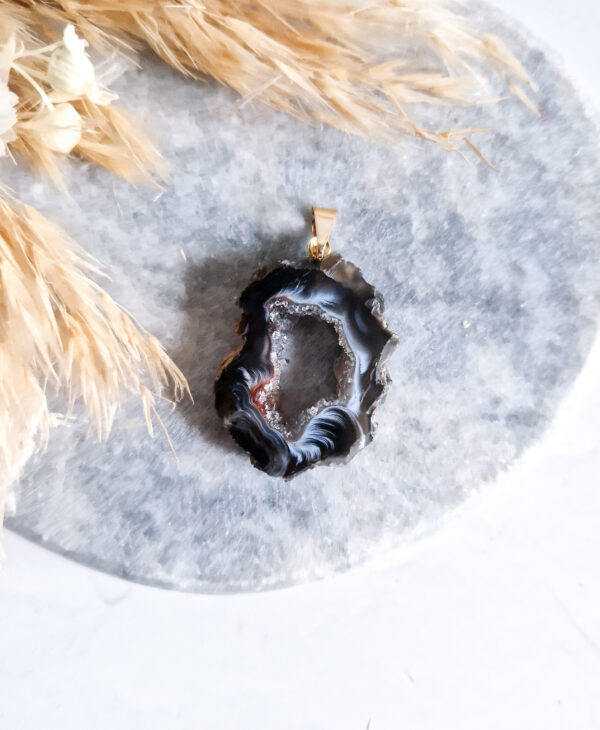 agaat geode ketting hanger