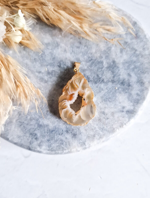 agaat geode ketting hanger