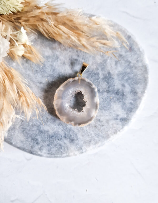 agaat geode ketting hanger