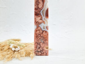 Roze agaat toren met druzy #5 (candy cane agaat)