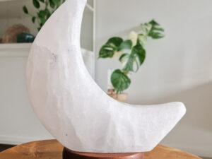 Maan zoutsteen lamp wit