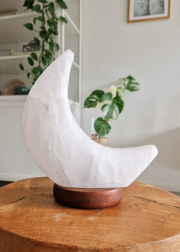 Maan zoutsteen lamp wit
