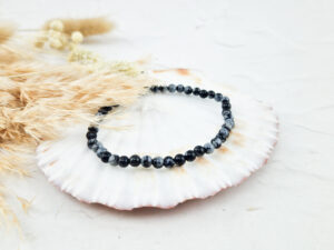 sneeuwvlok obsidiaan armband 4 mm