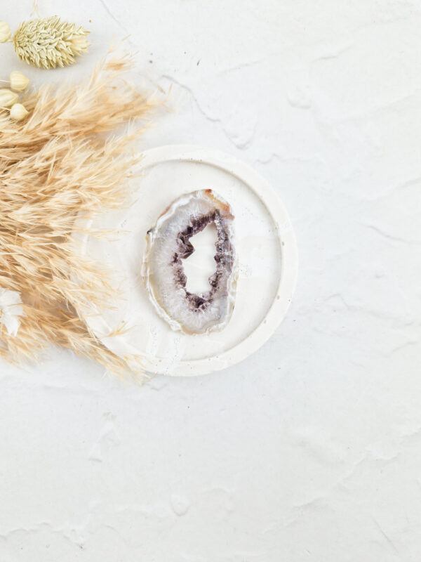 agaat + amethist geode plakje