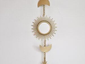Wandhanger maan, sterren, zon (goudkleurig)