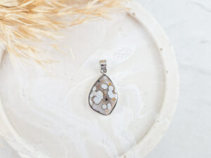 Oceaan jaspis ketting hanger (925 zilver)