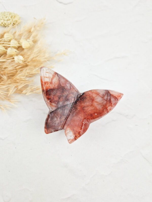 Hematoide kwarts vlinder (red healer/fire quartz)