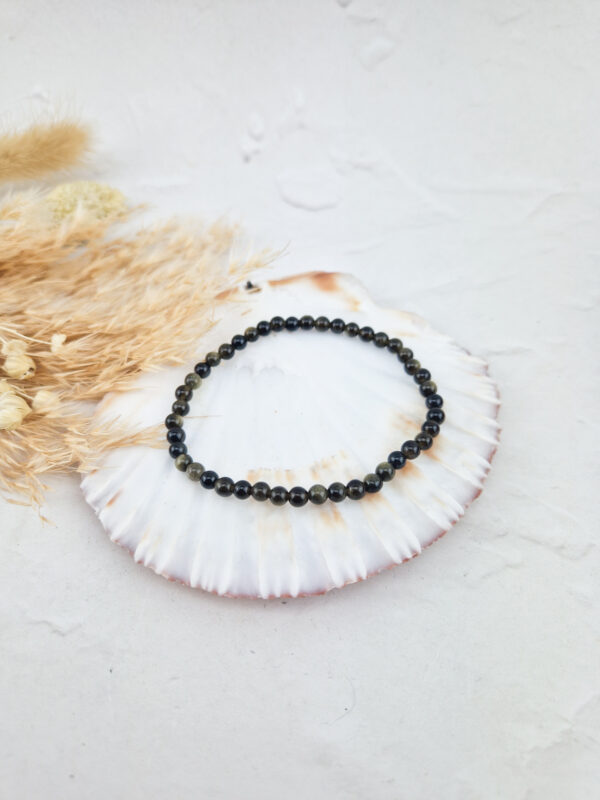 Goud obsidiaan armband 4mm