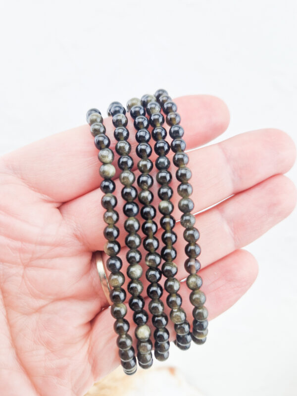 Goud obsidiaan armband 4mm