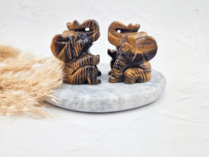 tijgeroog zittende olifant