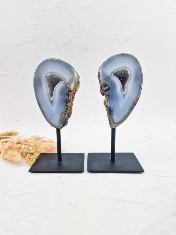 Agaat op standaard (set van 2)