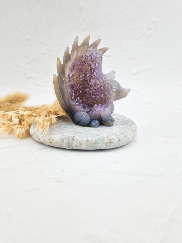 Agaat + druzy amethist vos (ninetail fox)