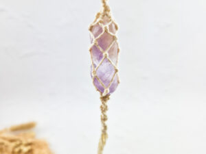 Macrame sleutelhanger amethist