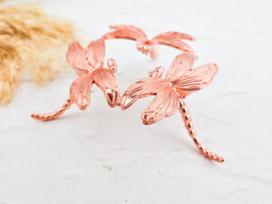 Bolhouder met libelle's (rosegoud/koperkleurig)