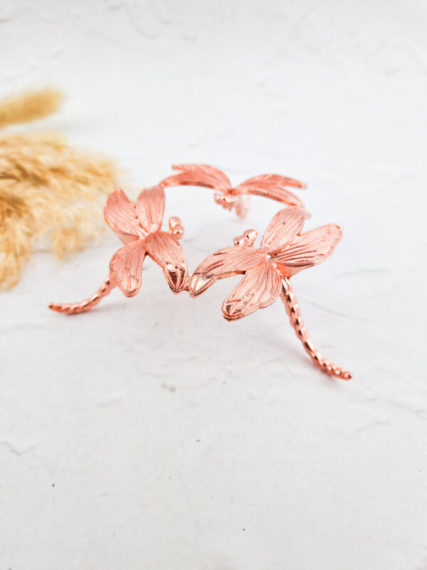 Bolhouder met libelle's (rosegoud/koperkleurig)