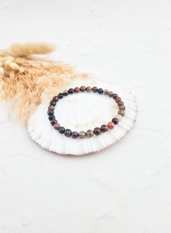 Versteend hout armband 6 mm