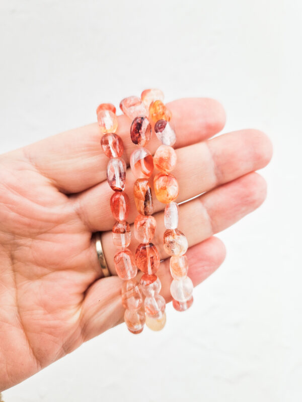 Hematoide kwarts trommelsteen armband