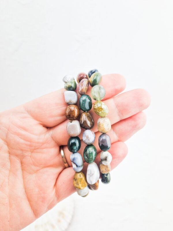 Oceaan jaspis trommelsteen armband