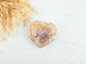 Bloemagaat hartje / worry-stone / mini schaaltje