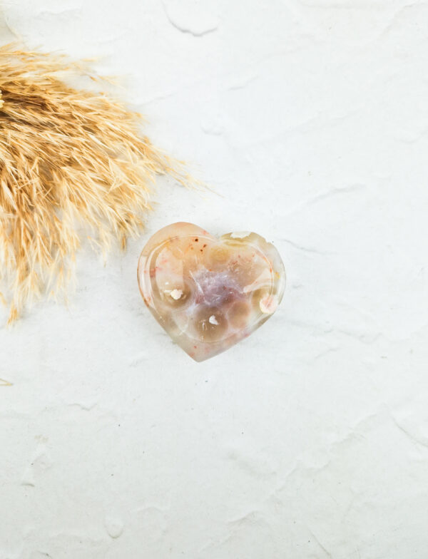 Bloemagaat hartje / worry-stone / mini schaaltje