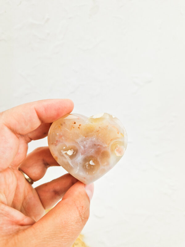 Bloemagaat hartje / worry-stone / mini schaaltje
