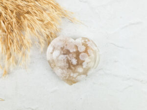 Bloemagaat hartje / worry-stone / mini schaaltje