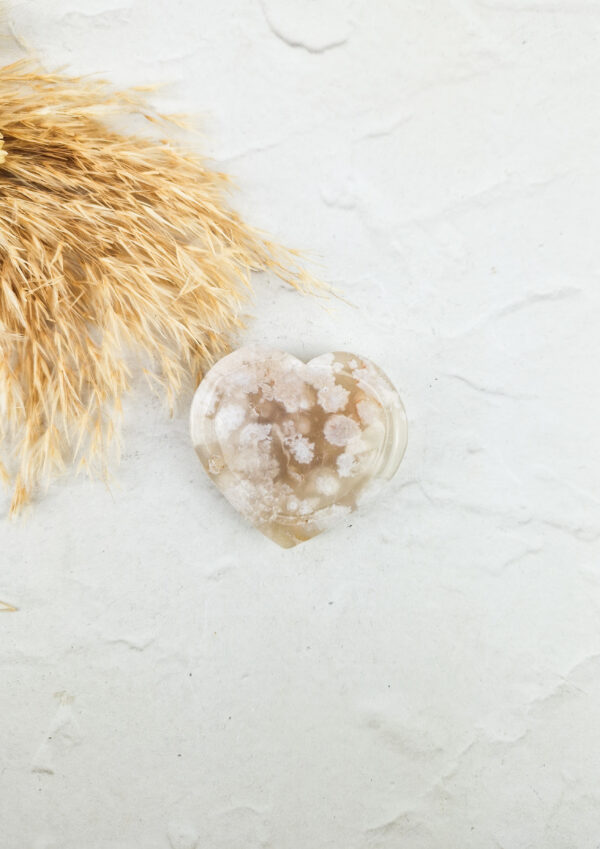 Bloemagaat hartje / worry-stone / mini schaaltje